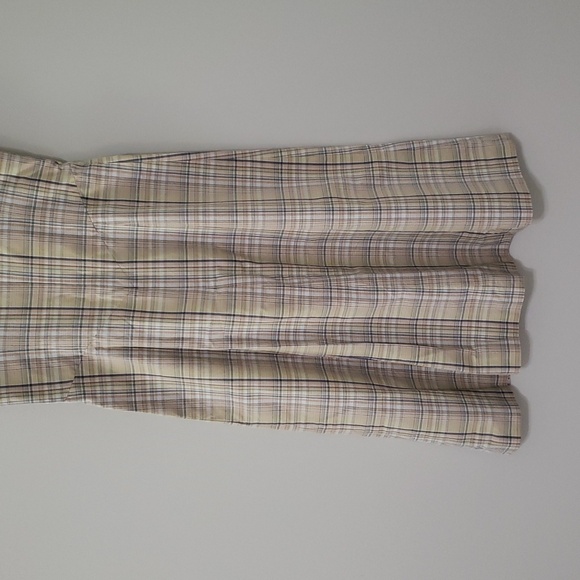 J. Crew Midi Dress 2 Tan Plaid Spaghetti Strap 100% Cotton Cottage Preppy Casual - Picture 7 of 15